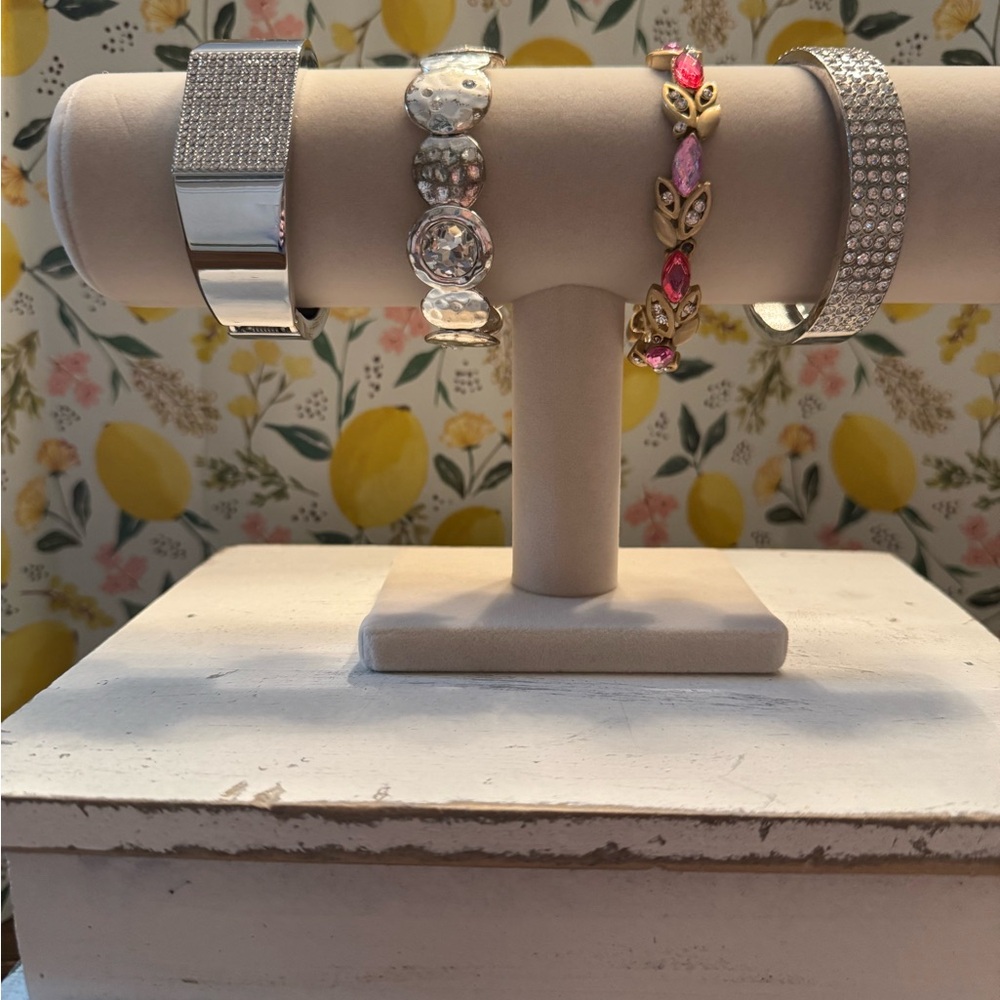 Elegant Silver and Gold Bracelet Set